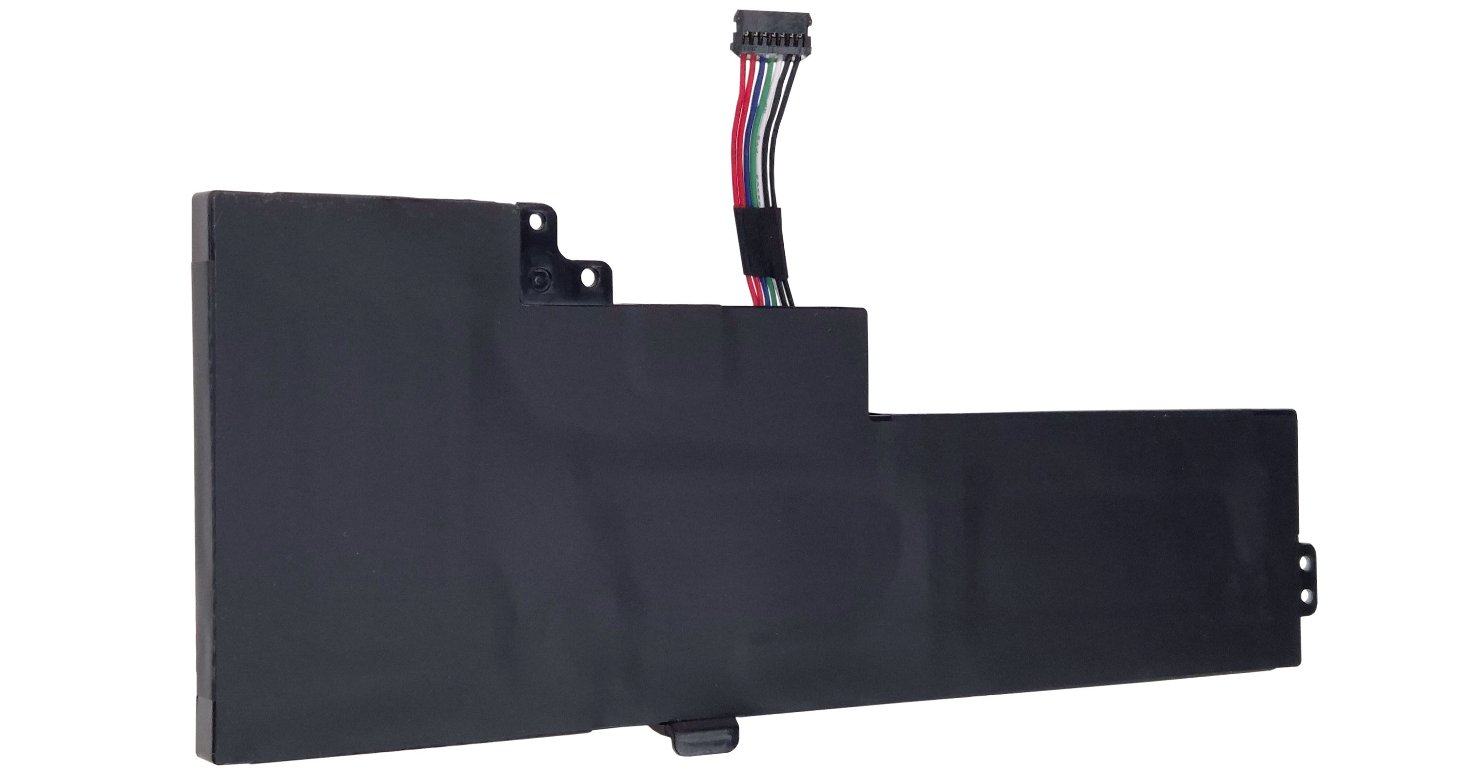 Czarna bateria do laptopa z kablami i złączem.