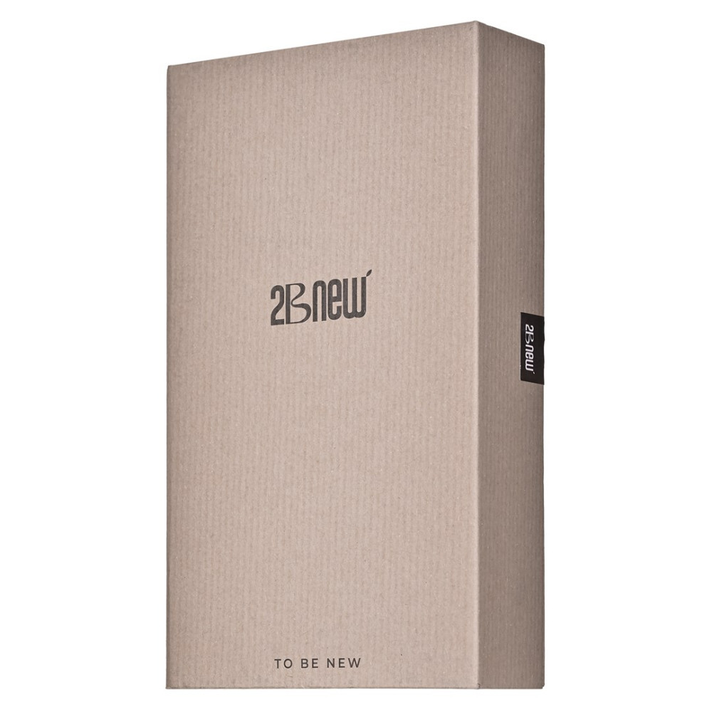 Una scatola di cartone marrone con logo 2BNEW e testo TO BE NEW.