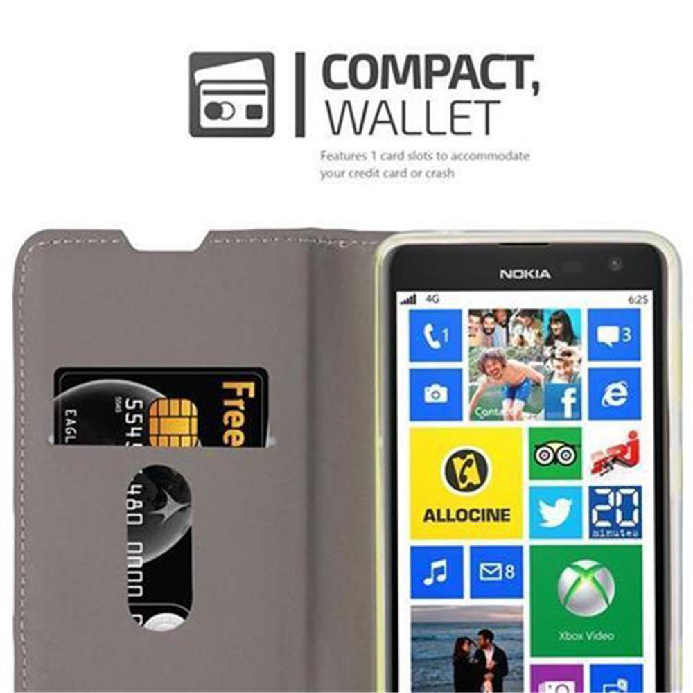 Custodia grigia per telefono con slot per carte e smartphone Nokia con riquadri.
