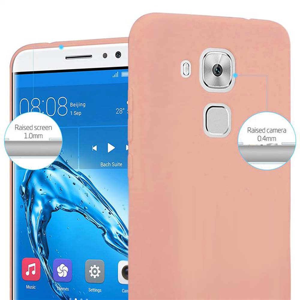 Una cover rosa protegge uno smartphone con le 08:08 sullo schermo.