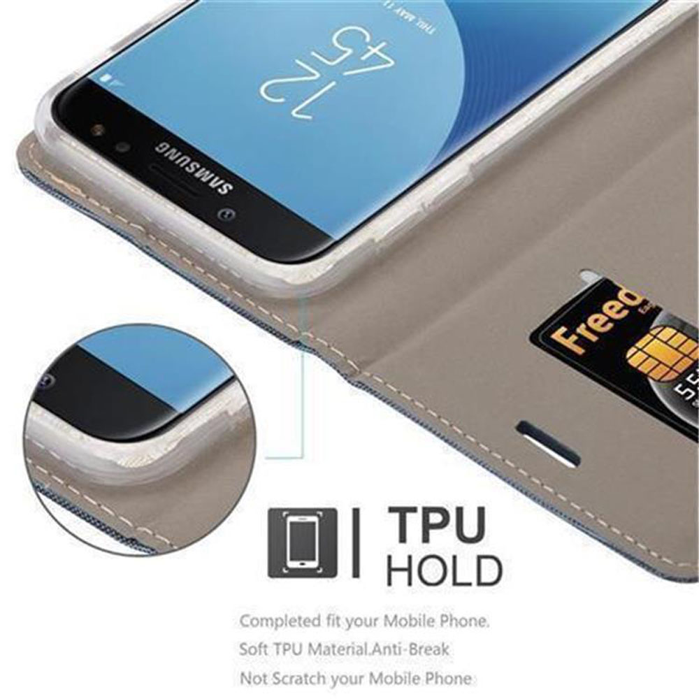 Viene mostrato uno smartphone in una custodia. È visibile uno slot per schede.