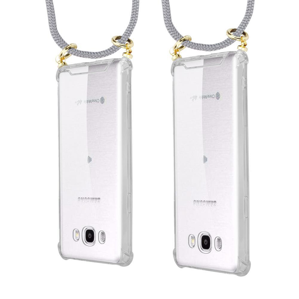 Due custodie trasparenti Samsung con fotocamere e lacci.