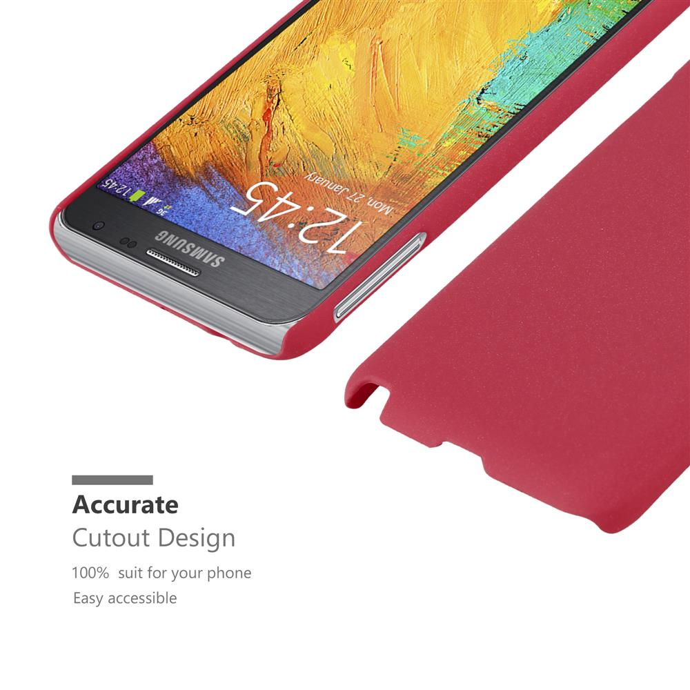 Ein rotes Handycover liegt neben einem Smartphone mit rotem Rahmen.