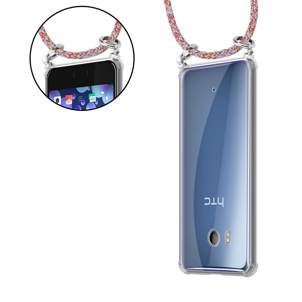 Ein durchsichtiges Handyhülle mit Lanyard ist zu sehen.