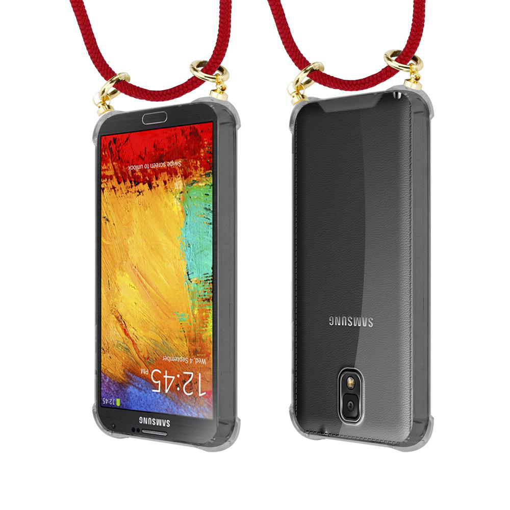 Due smartphone uno accanto all'altro. Sinistra mostra schermata di blocco colorata, destra mostra retro in pelle nera.