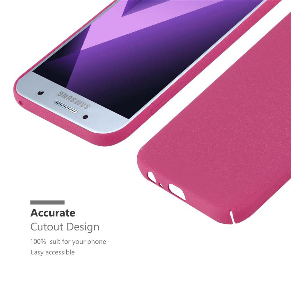 Ein pinkes Handycover liegt neben einem Smartphone mit pinkem Rand.