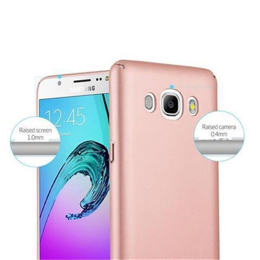 Un telefono Samsung oro rosa, che evidenzia fotocamera e schermo rialzati.