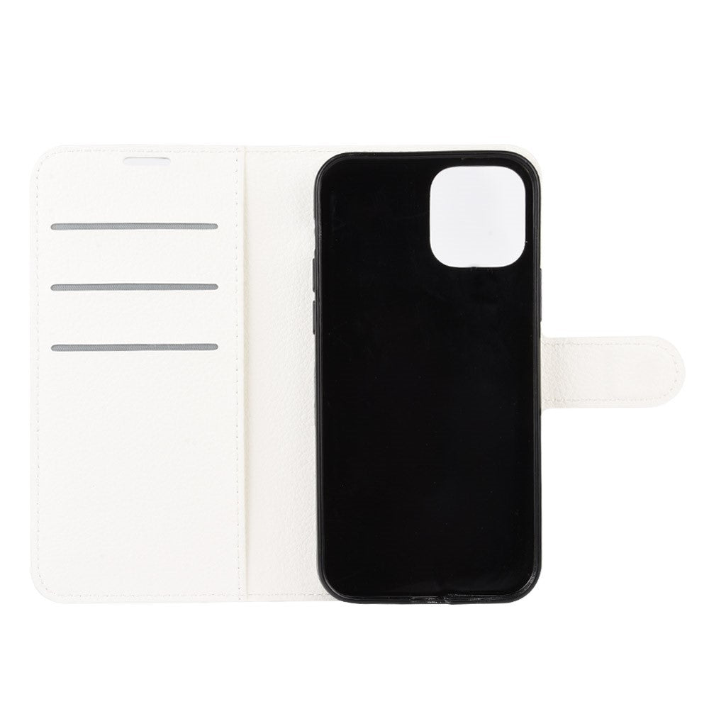 Custodia bianca per telefono con inserto nero e fessure per carte.
