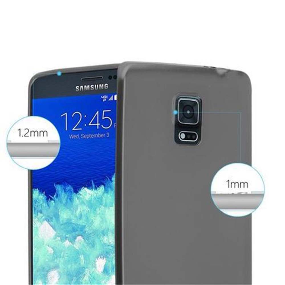 Custodia grigia su telefono Samsung con misurazioni di 1,2 mm e 1 mm.