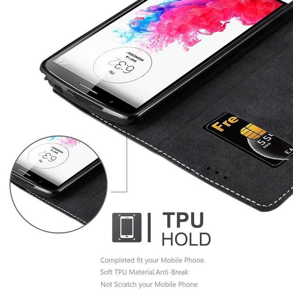 Funda negra para teléfono con un teléfono que muestra las 6:32 y texto sobre TPU.