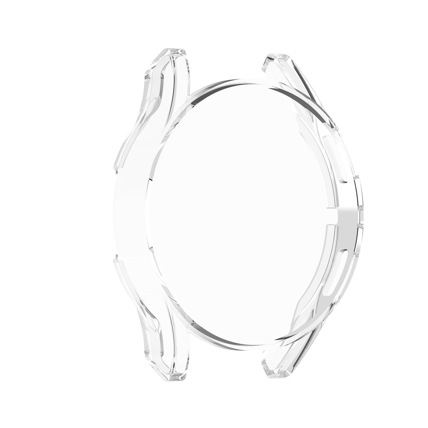 Anneau de protection transparent avec côtés aplatis et découpes.