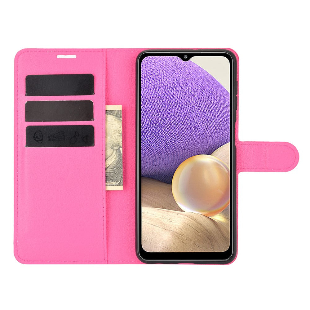 Una custodia rosa per telefono con scomparti per carte e porta contanti.