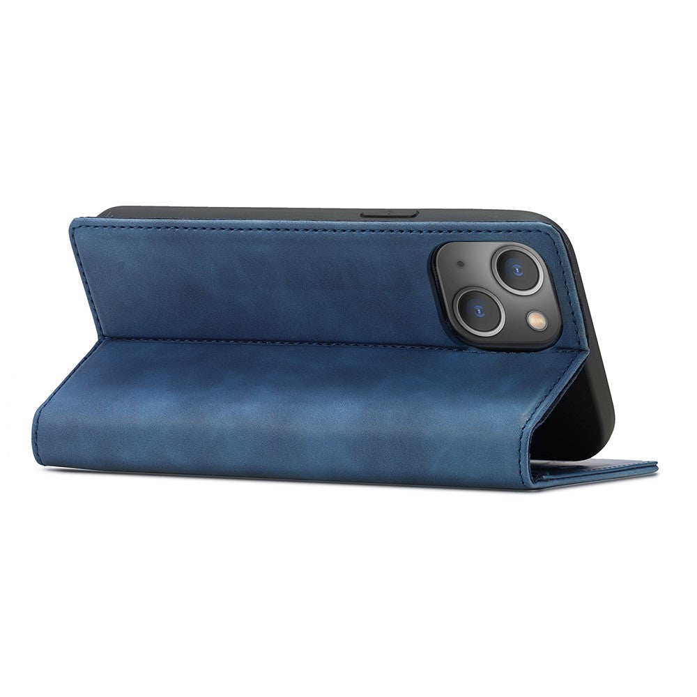 Custodia blu per telefono aperta, con array fotocamere.