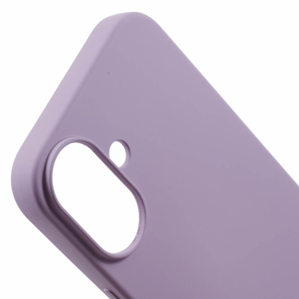 Custodia viola per telefono con ritagli per fotocamera e flash.