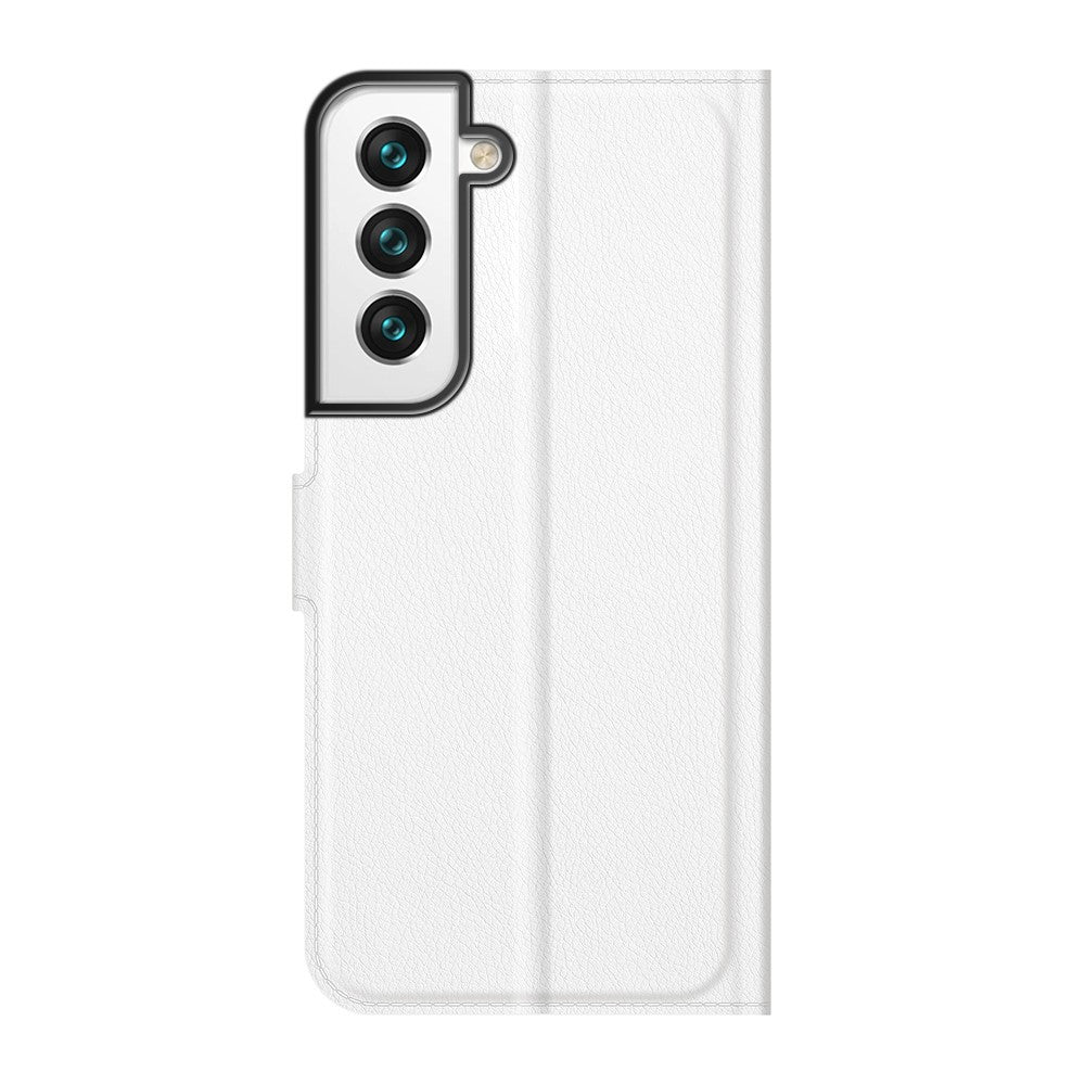 Custodia bianca per telefono con tre lenti e flash.