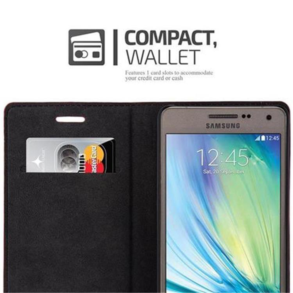 Un porta carte nero contiene una Mastercard e un telefono Samsung che mostra le 12:45.