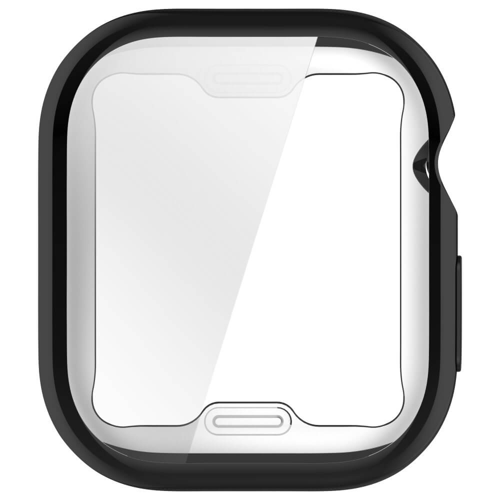 Cadre noir avec zone d'affichage transparente pour smartphone ou montre connectée.