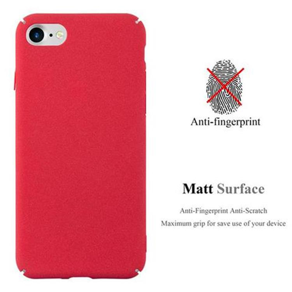 Cover rossa per telefono con finitura opaca e icona anti-impronta.