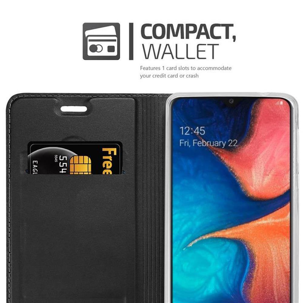 Schwarzes Wallet mit Kartenfach und Smartphone.