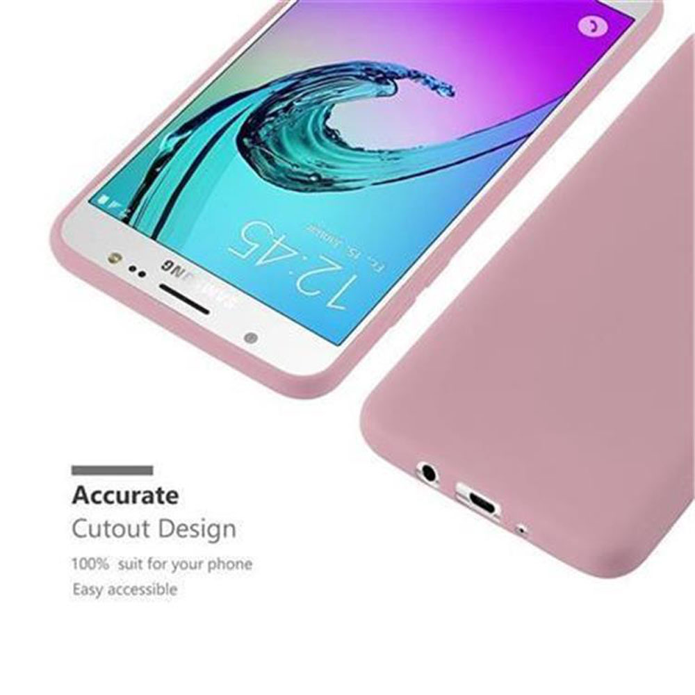 Una funda rosa de teléfono yace junto a un smartphone.