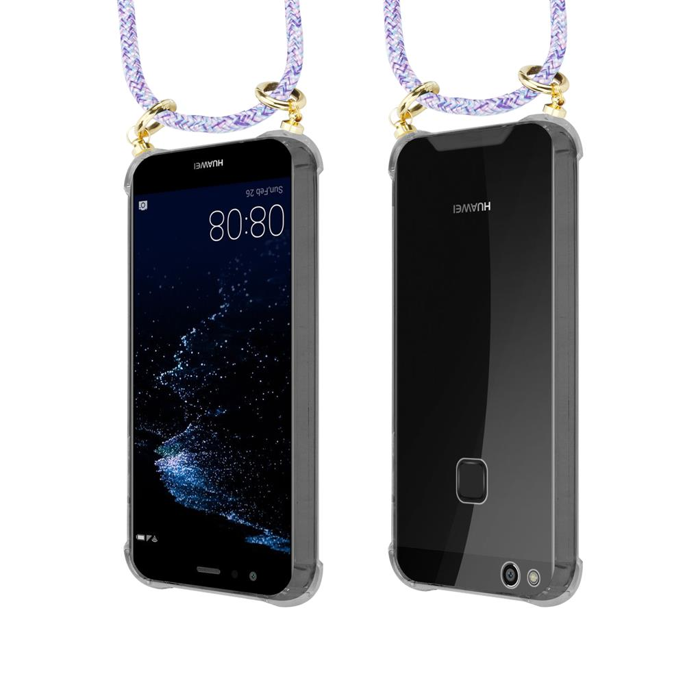 Due telefoni Huawei con lacci, uno di fronte, l'altro di retro.