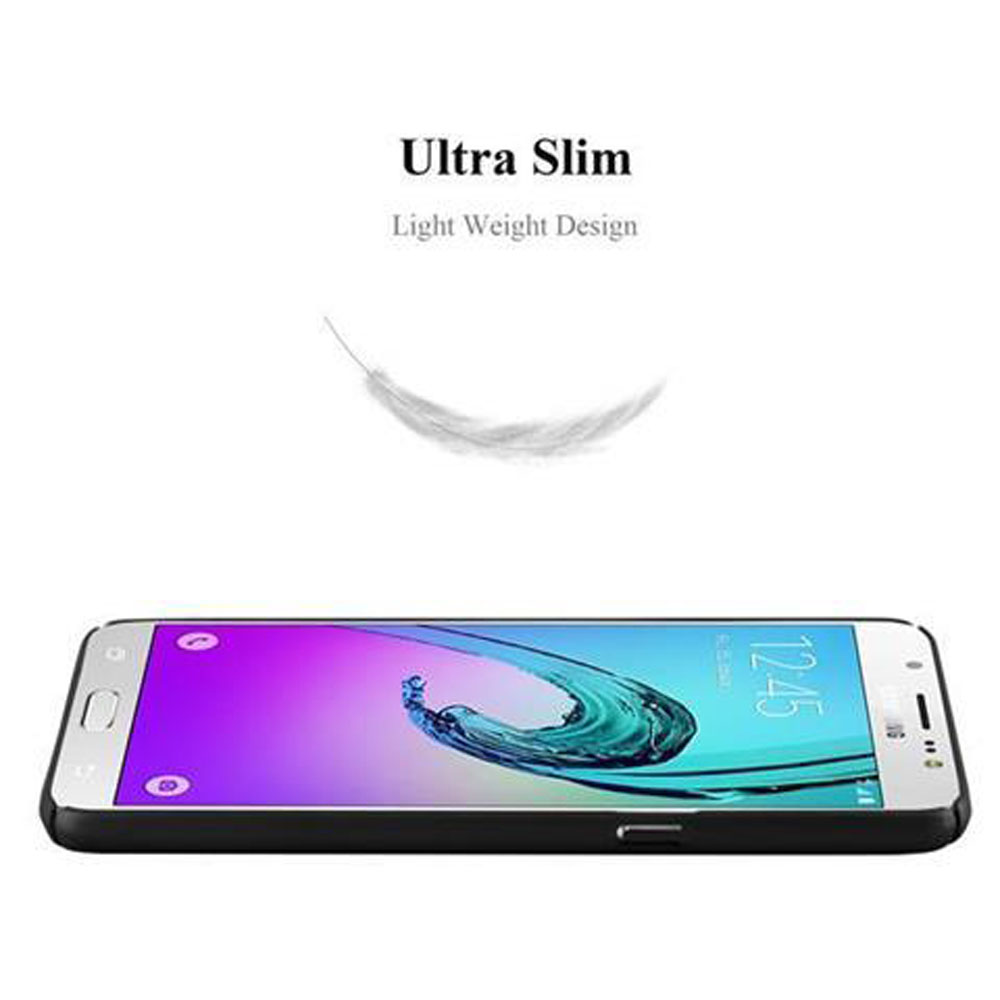 Design sottile e leggero su uno smartphone con sfondo blu.