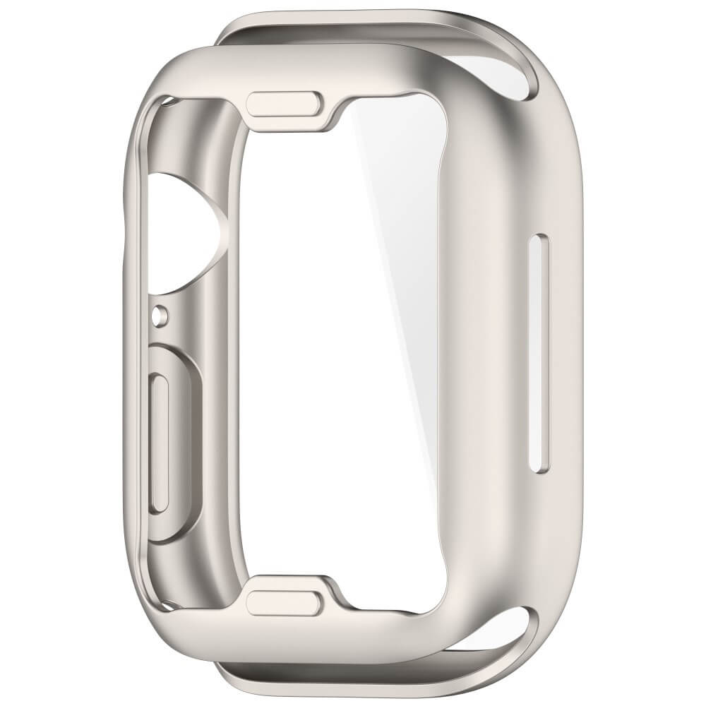 Cadre protecteur argenté pour écran de smartwatch rectangulaire.