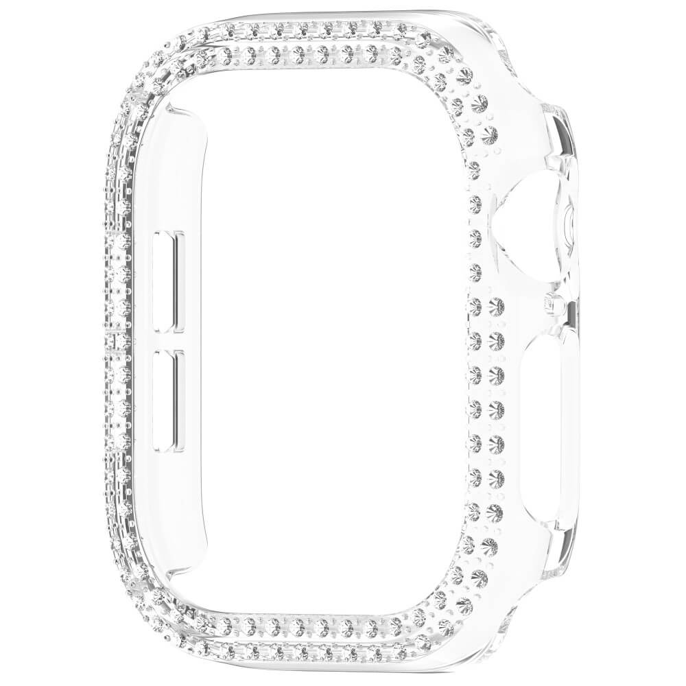 Coque de protection transparente avec strass pour Apple Watch.