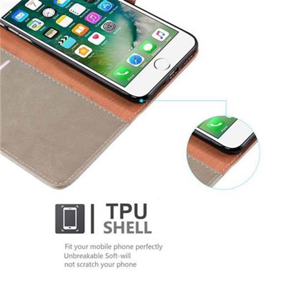 Una custodia per smartphone con un telefono all'interno. Testo: TPU SHELL.
