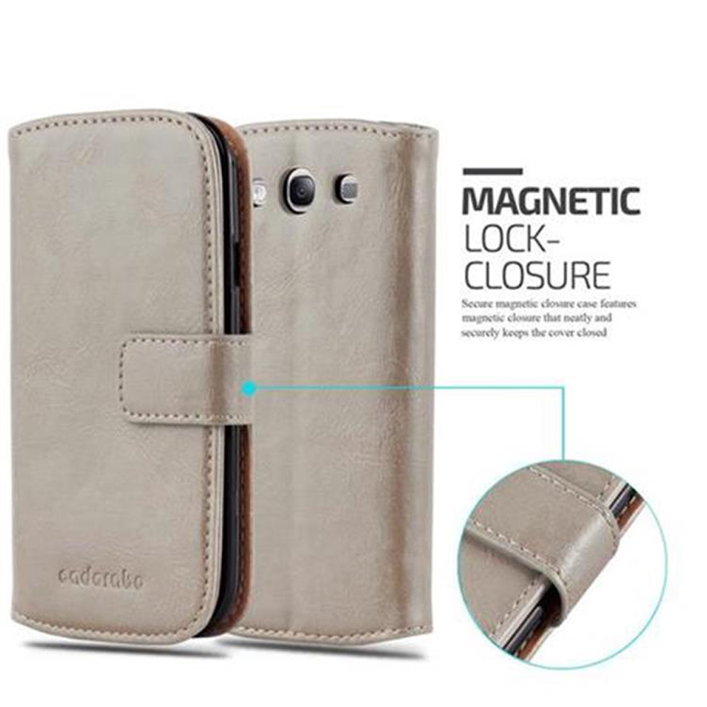Custodia flip per telefono grigia con chiusura magnetica. Dettaglio.
