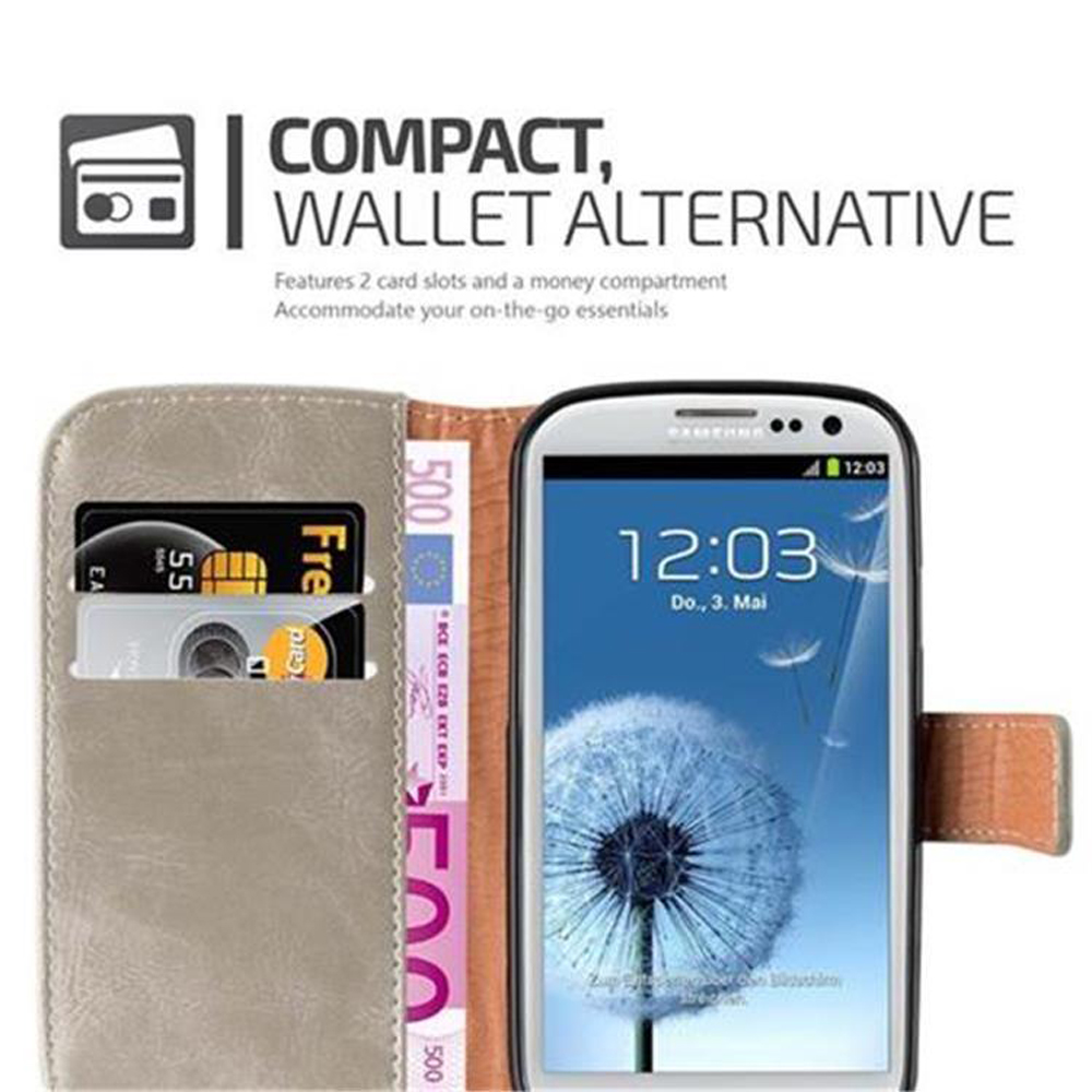 Portafoglio per telefono grigio con slot per carte, contanti e smartphone con banconota da 500€.