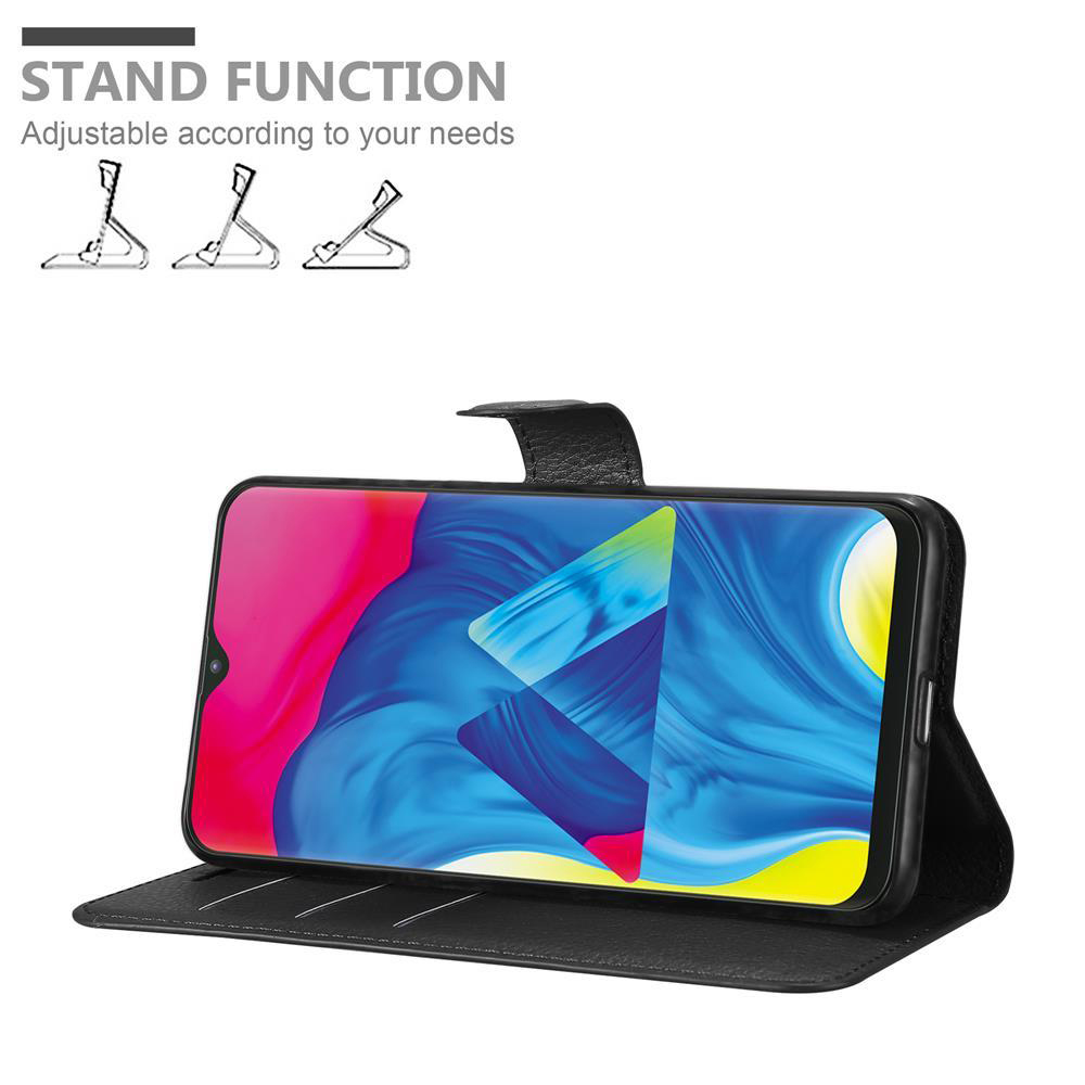 Schwarzes Handy-Case mit Ständerfunktion, das ein Smartphone hält.