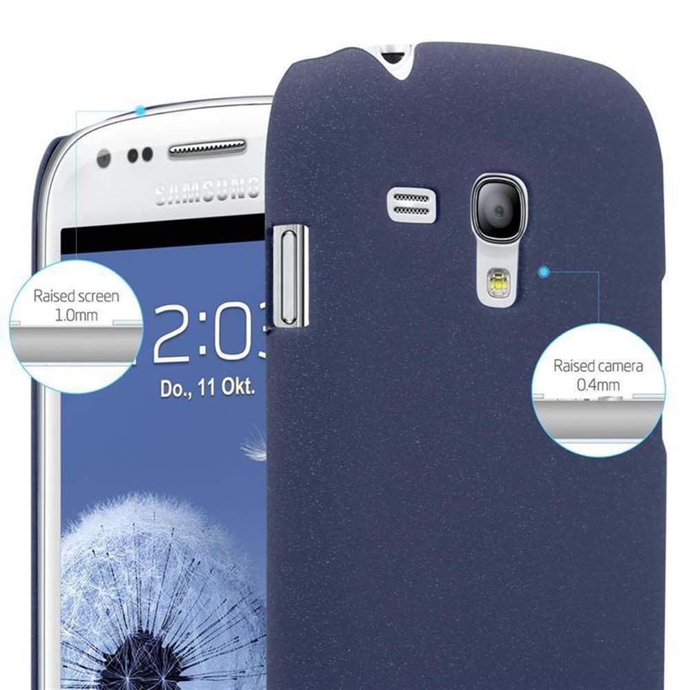 Cover blu scuro su un Samsung con "2:00" sullo schermo.