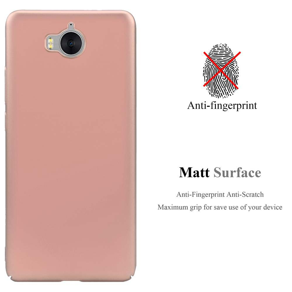 Una cover per telefono oro rosa con superficie opaca e icona anti-impronta.