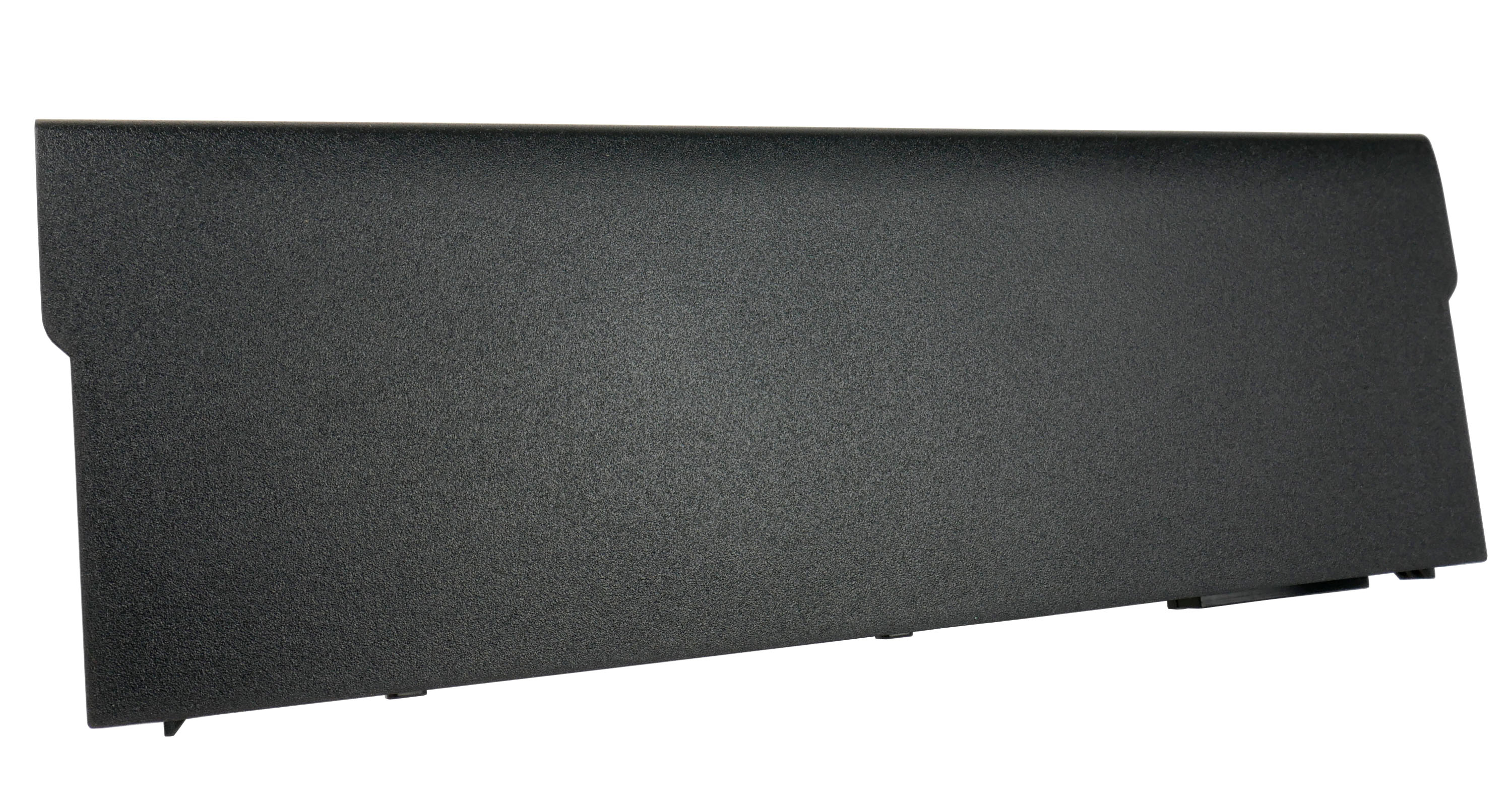 Czarna, teksturowana osłona z wycięciami po lewej stronie.