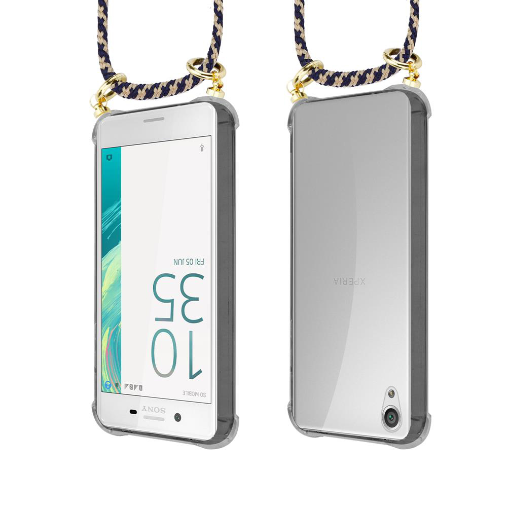 Zwei weiße Smartphones mit Lanyards. Eines zeigt die Uhrzeit 10:35.