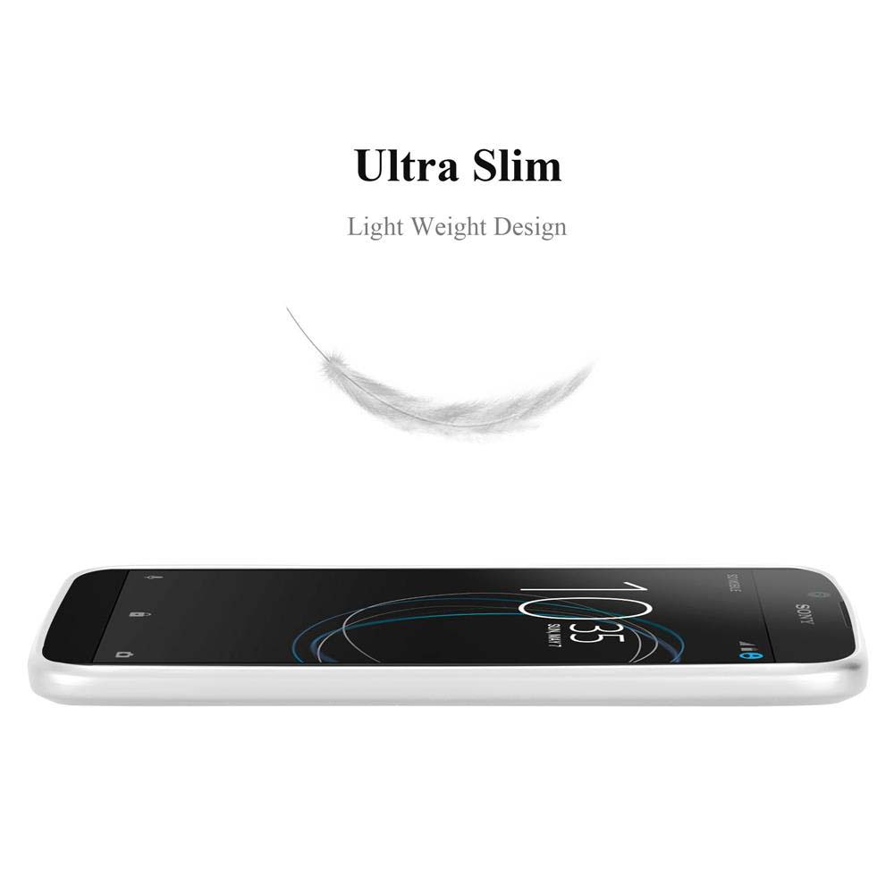 Uno smartphone ultrasottile e leggero con logo Sony e ora 10:35.