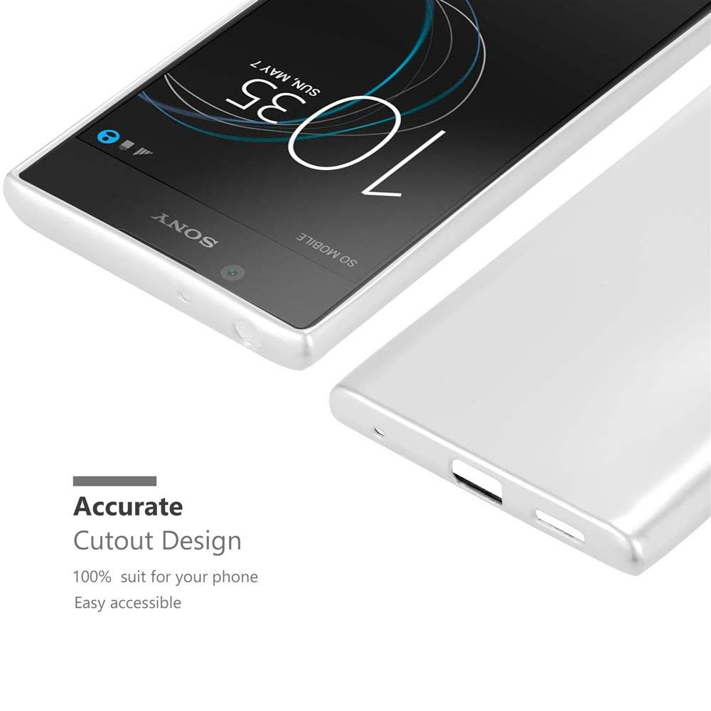 Uno smartphone bianco con una custodia ritagliata accanto. L'ora 10:35 è visualizzata.