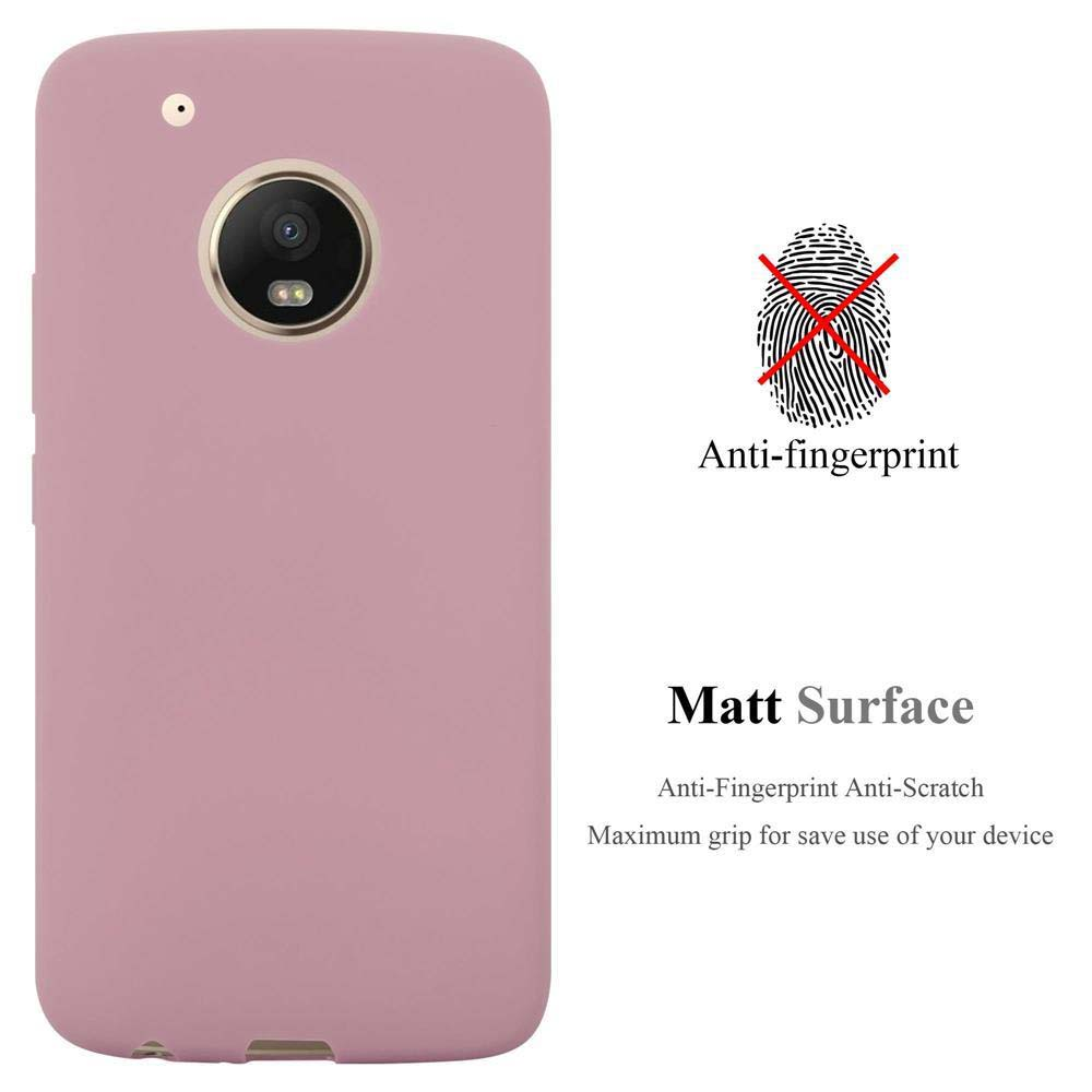 Custodia rosa antico per telefono con ritaglio fotocamera e icona anti-impronta.