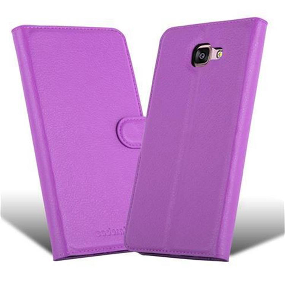Custodia viola per telefono a libro con chiusura.