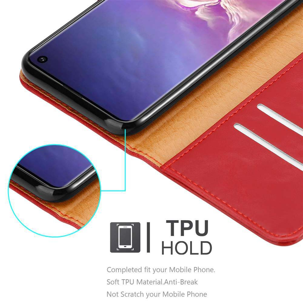 Copertina a libro rossa per telefono con supporto in TPU.