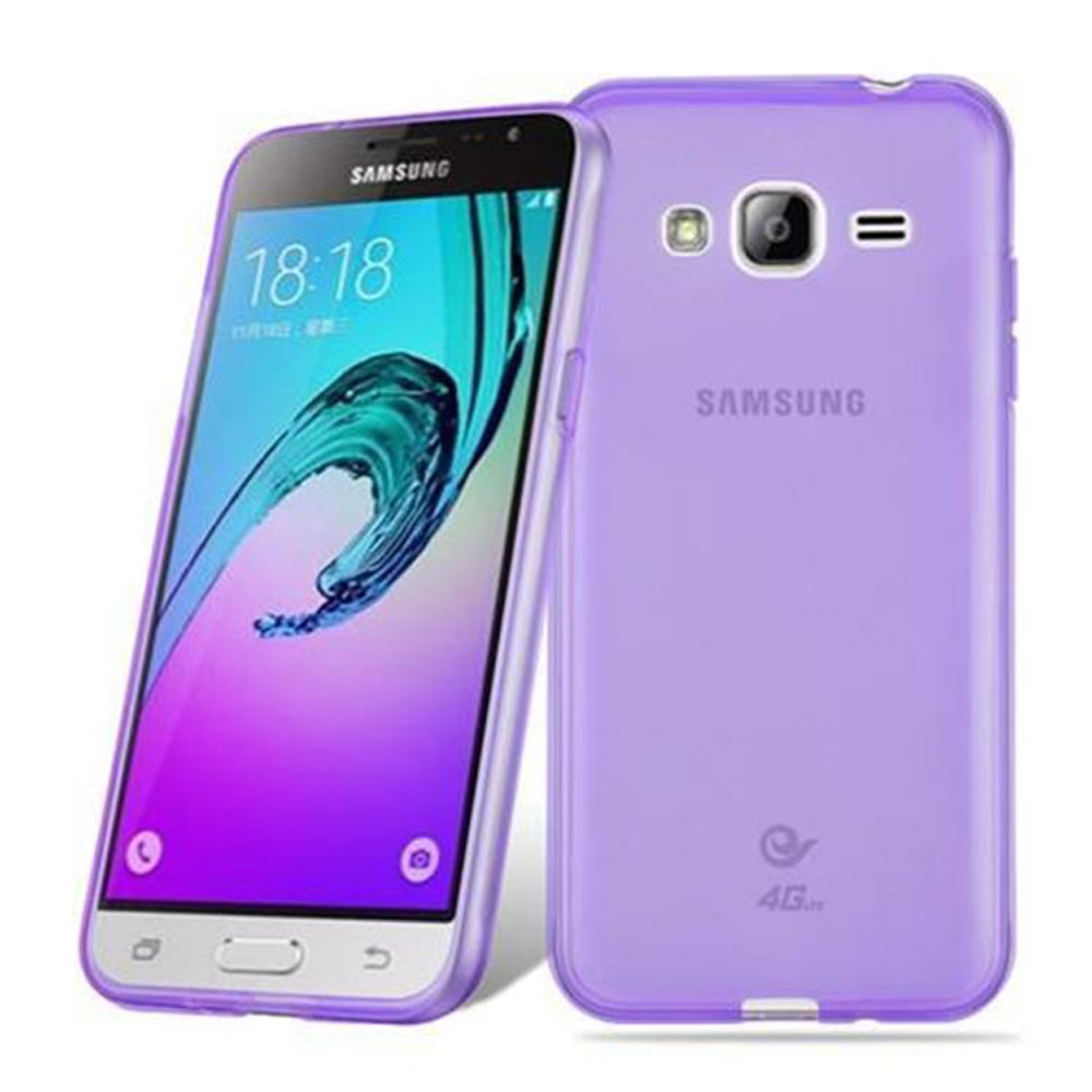 Due telefoni Samsung viola uno accanto all'altro, uno mostra lo schermo.