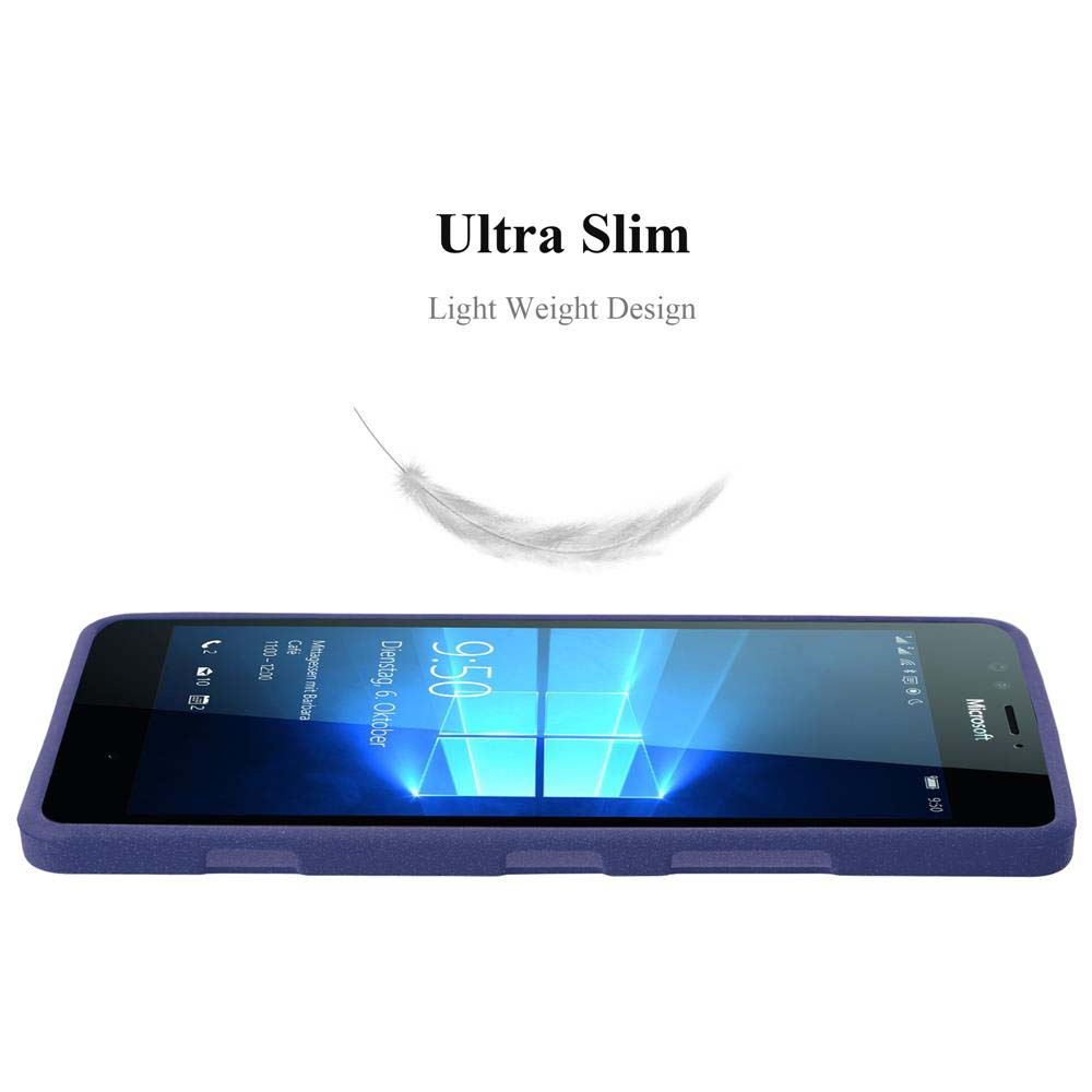 Uno smartphone viola con icona di piuma e testo "Ultra Slim".