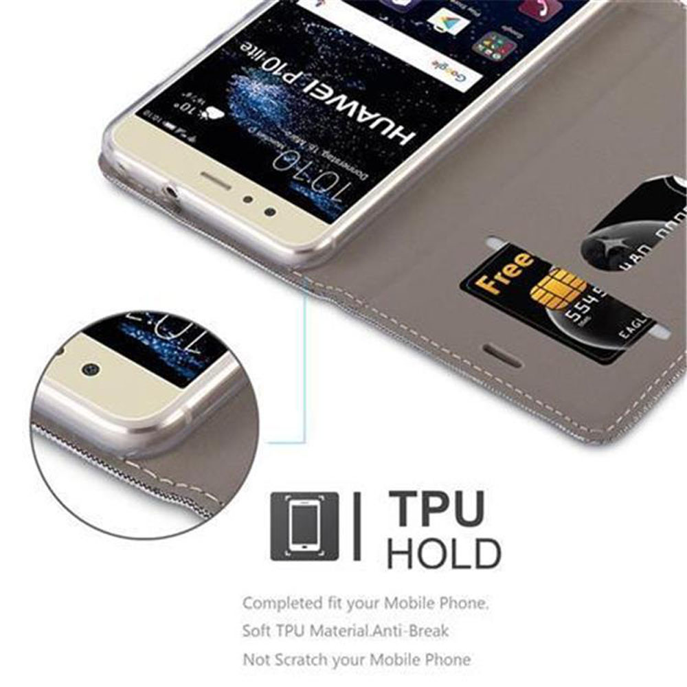 Custodia per Huawei P10 lite con slot per schede e supporto TPU.