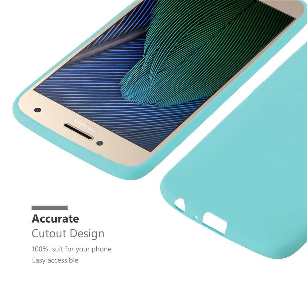 Custodia turchese per telefono con primo piano dello smartphone. Design preciso.