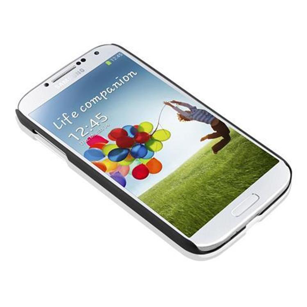 Uno smartphone Samsung bianco con sfondo di palloncini colorati.