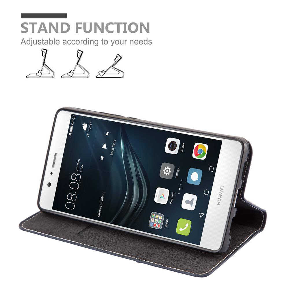 Ein Smartphone in einer Hülle, die als Ständer dient, mit Symbolen auf dem Bildschirm.