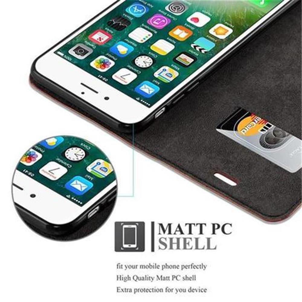 Uno smartphone con cover aperta, che mostra una carta di credito. Testo "MATT PC SHELL".