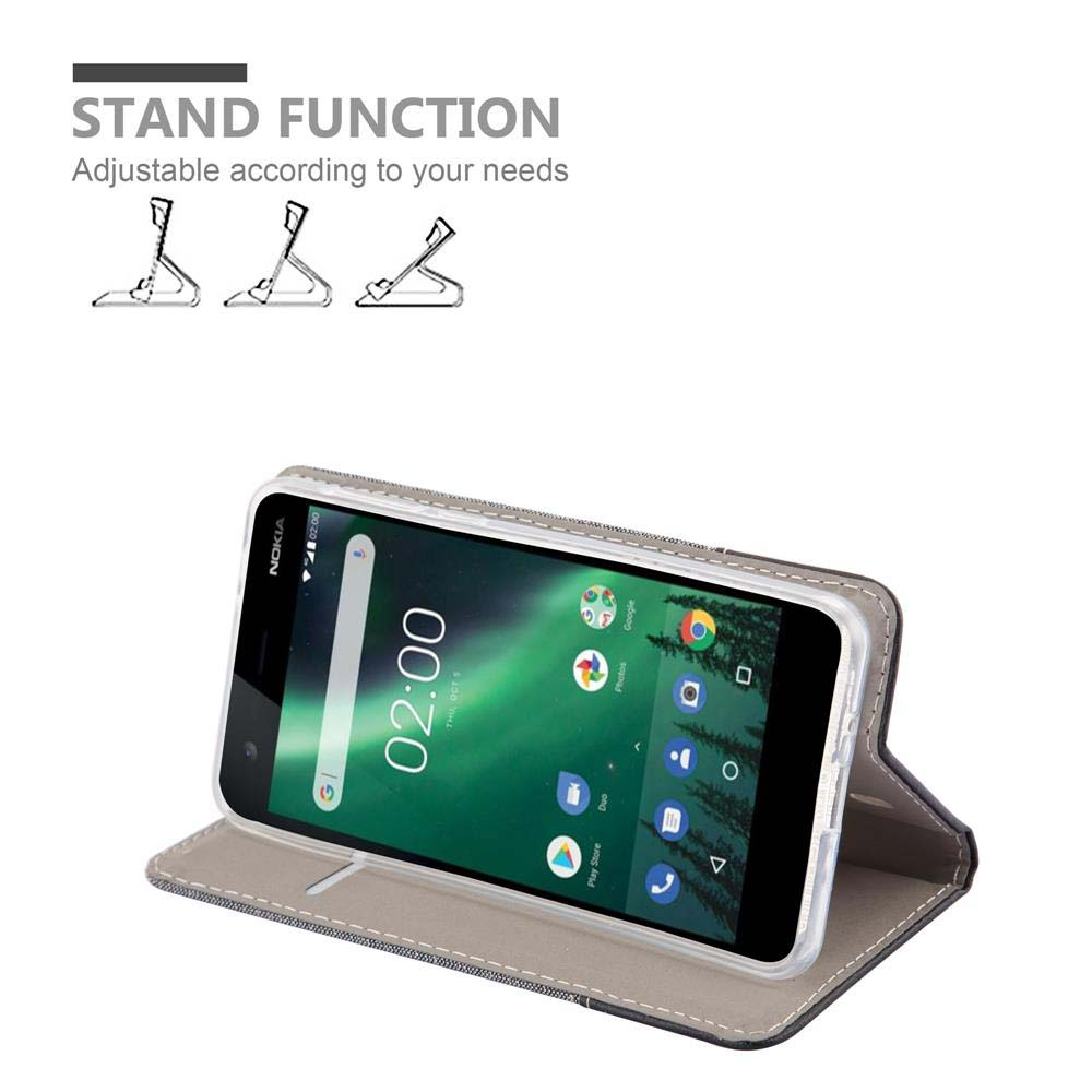 Smartphone Nokia in supporto flip, con tre posizioni.