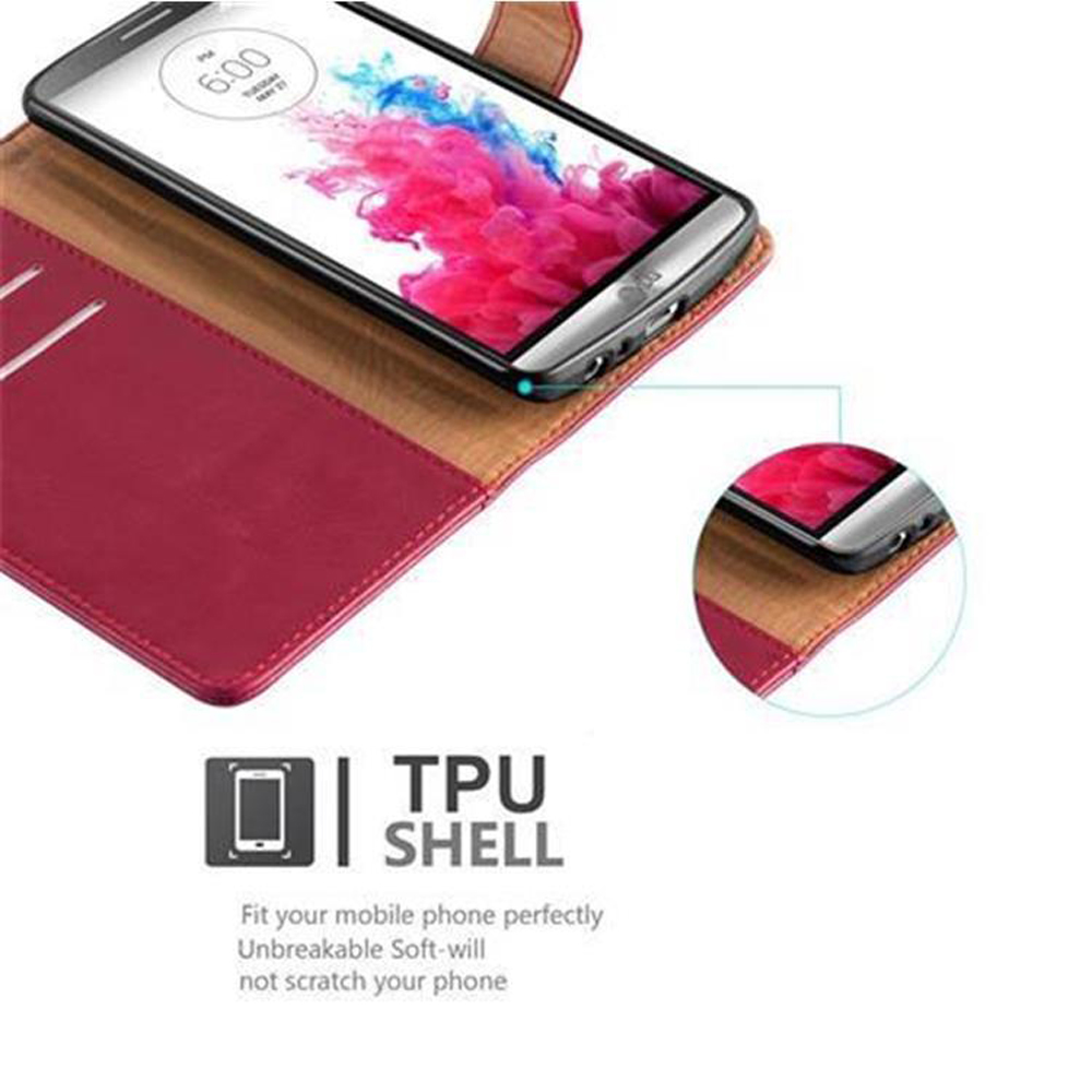 Una custodia rossa e marrone con uno smartphone all'interno. Testo: 'TPU SHELL'.